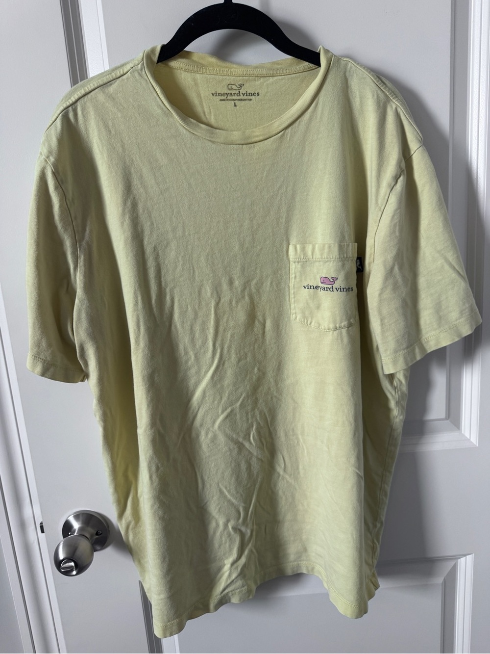 Vineyard Vines Short-Sleeve Pocket Tee - Pale Yellow-Large